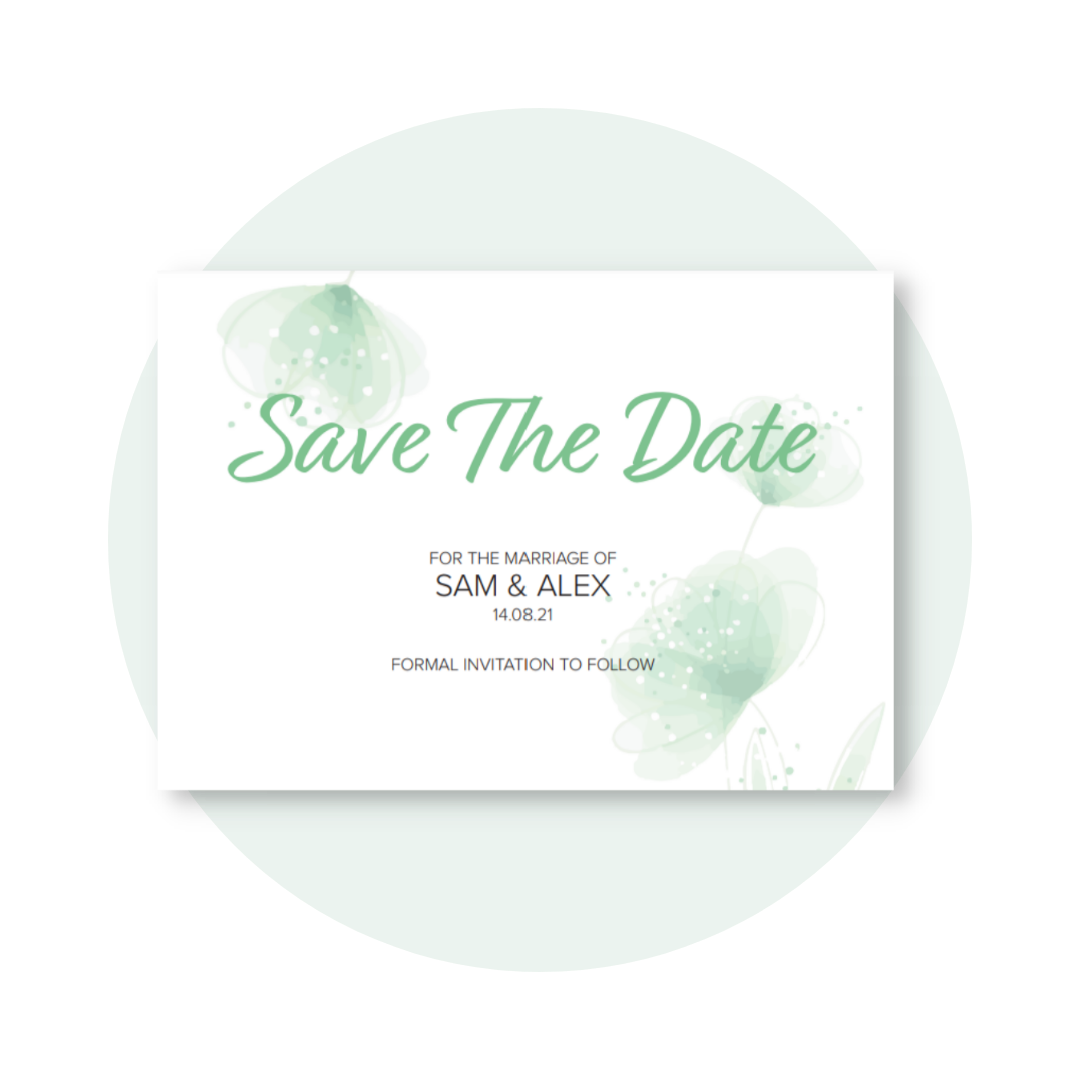 Zoe Save the Date in Green